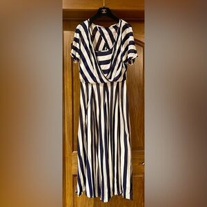 Karen Millen Navy and White Dress